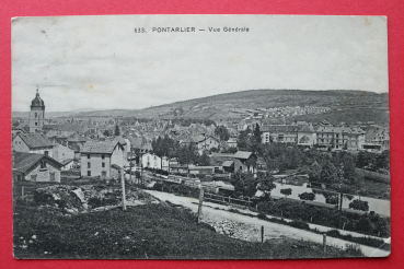 Ansichtskarte AK Pontarlier 1909 Bahnhof Zug Eisenbahn Siedlung Frankreich France 25 Doubs